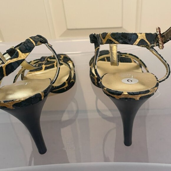 leopard print high heel sandals - brand new  - JLo size 10 - Picture 2 of 5